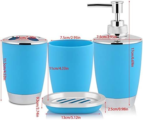 Enforose Bathroom Accessories Set 4 Pcs Blue