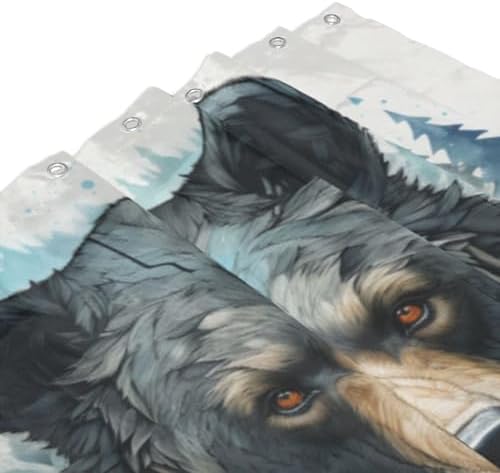 Black Bear Shower Curtain Set with 12 Hooks 72x72in YLATY7780