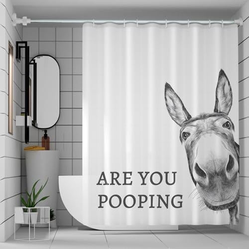 Funny Donkey Shower Curtain Set - Waterproof and Whimsical