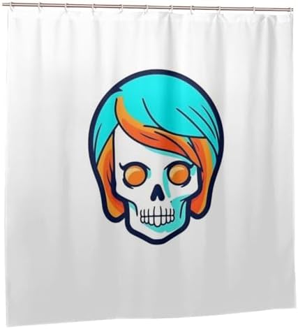 TIYAANDSY Cartoon Skull Shower Curtain Set 1