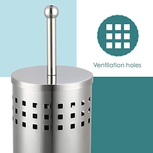 Home Basics Brushed Metal Toilet Plunger With Holder