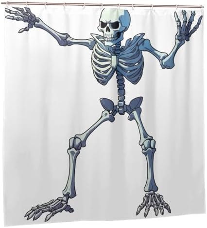 Battle Skeleton Waterproof Shower Curtain Set 72x72in