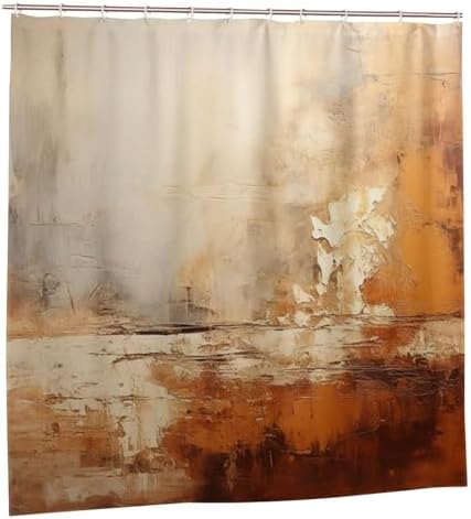 TIYAANDSY Abstract Boho Shower Curtain Set with 12 Hooks