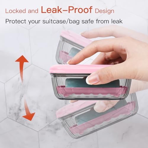 Quatish Leakproof Travel Soap Case Pink