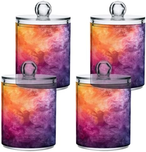 YETTASBIN Clear Apothecary Jars 2 Pack for Cotton Swabs and More