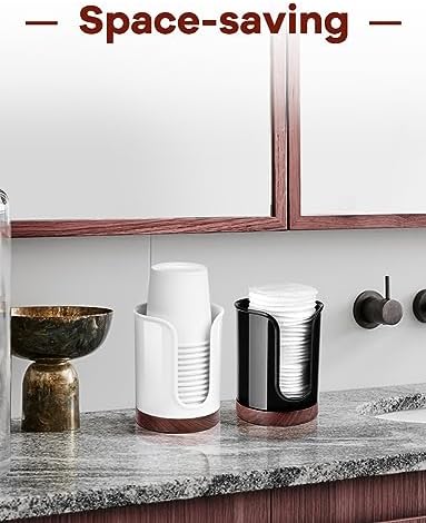 Premium Bathroom Cup Dispenser - PCWalnut White Pack of 1 1