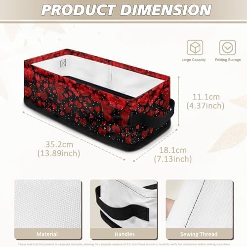 Red Love Heart Toilet Paper Storage Basket with Handle