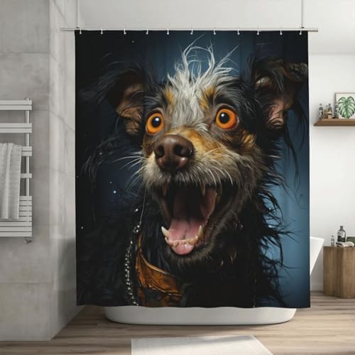 Cute Animal Hippie Boho Shower Curtain Set with 12 Hooks 72x72in 1