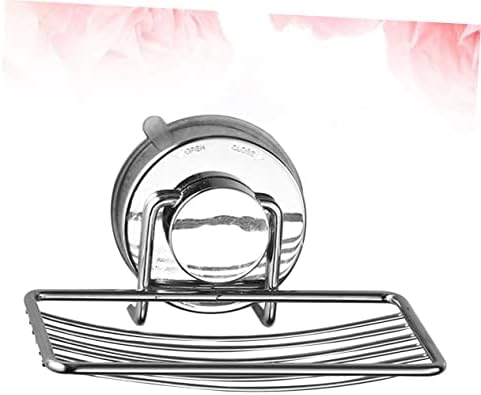 Alipis Silver Suction Cup Soap Dish Drain Rack
