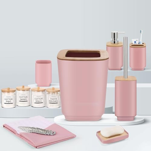 IMAVO 11-Piece Pink Bathroom Accessory Set