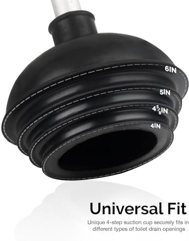 NEIKO 4 Pack Toilet Plungers with Patented All-Angle Design