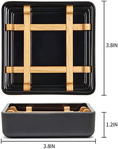 Bamboo Soap Dish with Drainage for Bathroom Sink