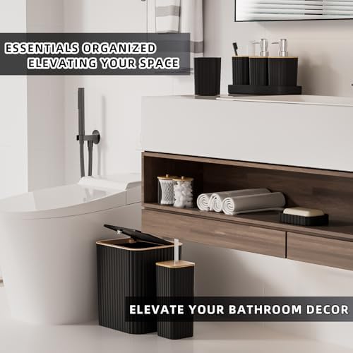 XLHOMO 10PC Elegant Black Bathroom Accessories Set