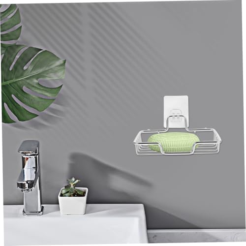 RORPOIR Wall Mounted Soap Holder No Drilling Stainless Steel Drainable Dish