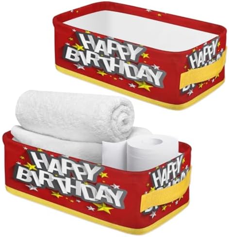 Vomwwlix Red Happy Birthday Toilet Paper Basket Decor 1
