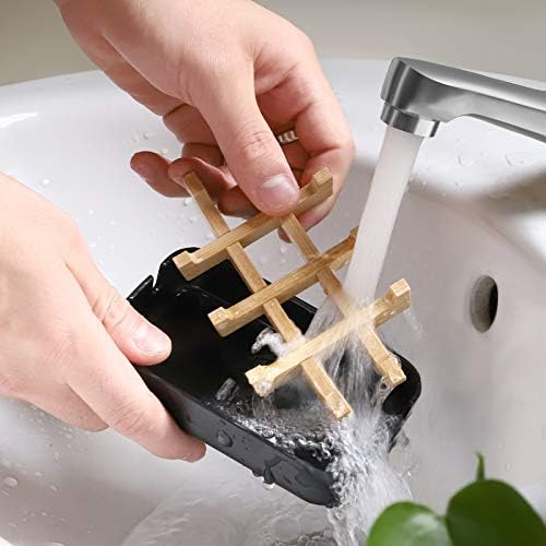 Bamboo Soap Holder with Drainage for Shower