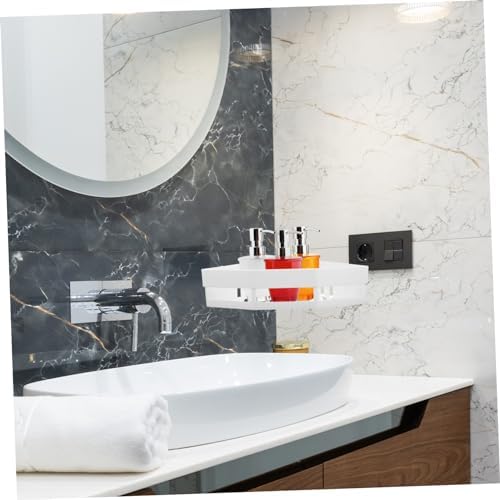 MAGICLULU White Triangle Shower Basket for Bathroom and Kitchen Storage