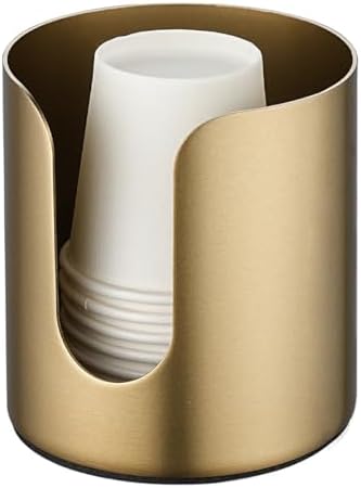 JQK Gold Bathroom Cup Dispenser for 3 oz or 5 oz