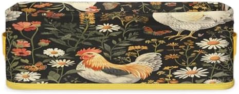Farm Rooster Toilet Paper Storage Basket with Handles