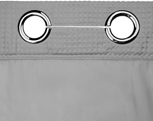 River Dream Gray Fabric Shower Curtain Set with Snap Liner 1