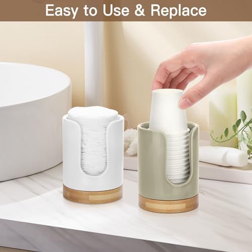Soleebee Ceramic Cup Dispenser with Bamboo Base 1
