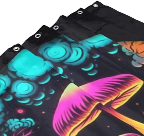 Boho Mushroom Shower Curtain Set with 12 Hooks 72x72in