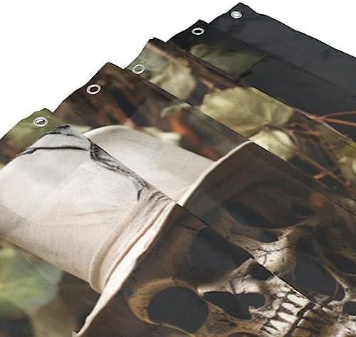 Black Suit Skull Shower Curtain Set with 12 Hooks 72x72in