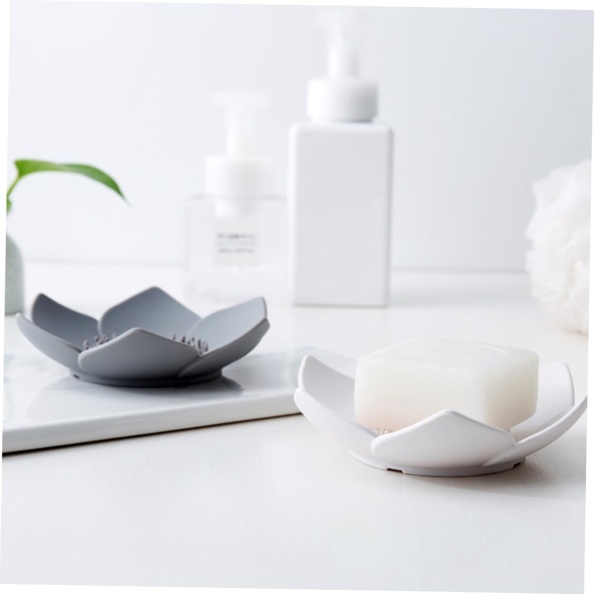 MAGICLULU Silicone Flower Soap Dish Drain Holder