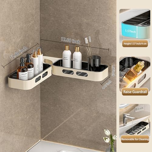 HyliNomi Shower Organizer Corner with Rotating Caddy - Grey