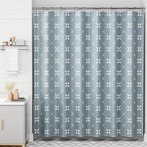 AmazerBath Blue Floral Shower Curtain Set