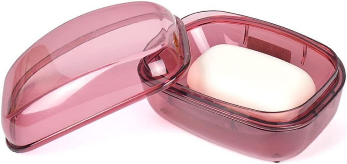 CONGARTENO Plastic Soap Dish with Lid for Bathroom and Travel