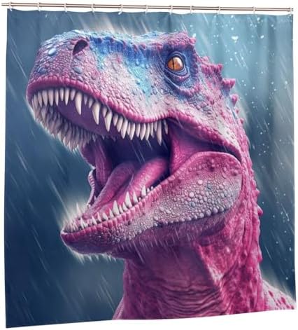TIYAANDSY Roaring Dinosaur Shower Curtain Set