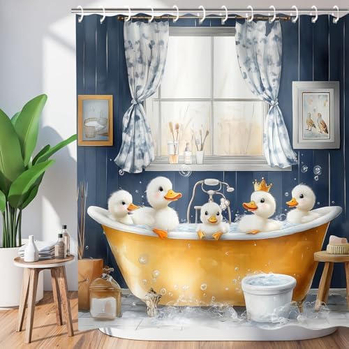 JAWO Funny Kids Shower Curtain 72x72 with Hooks