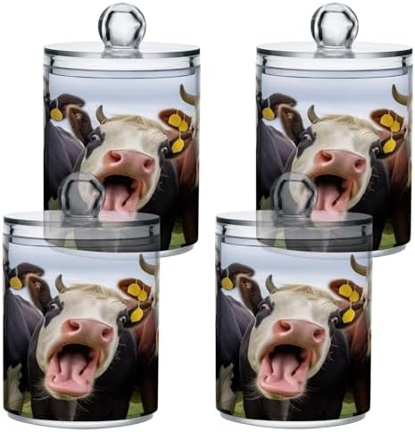 YETTASBIN 2 Pack Clear Plastic Bathroom Storage Canisters with Lids