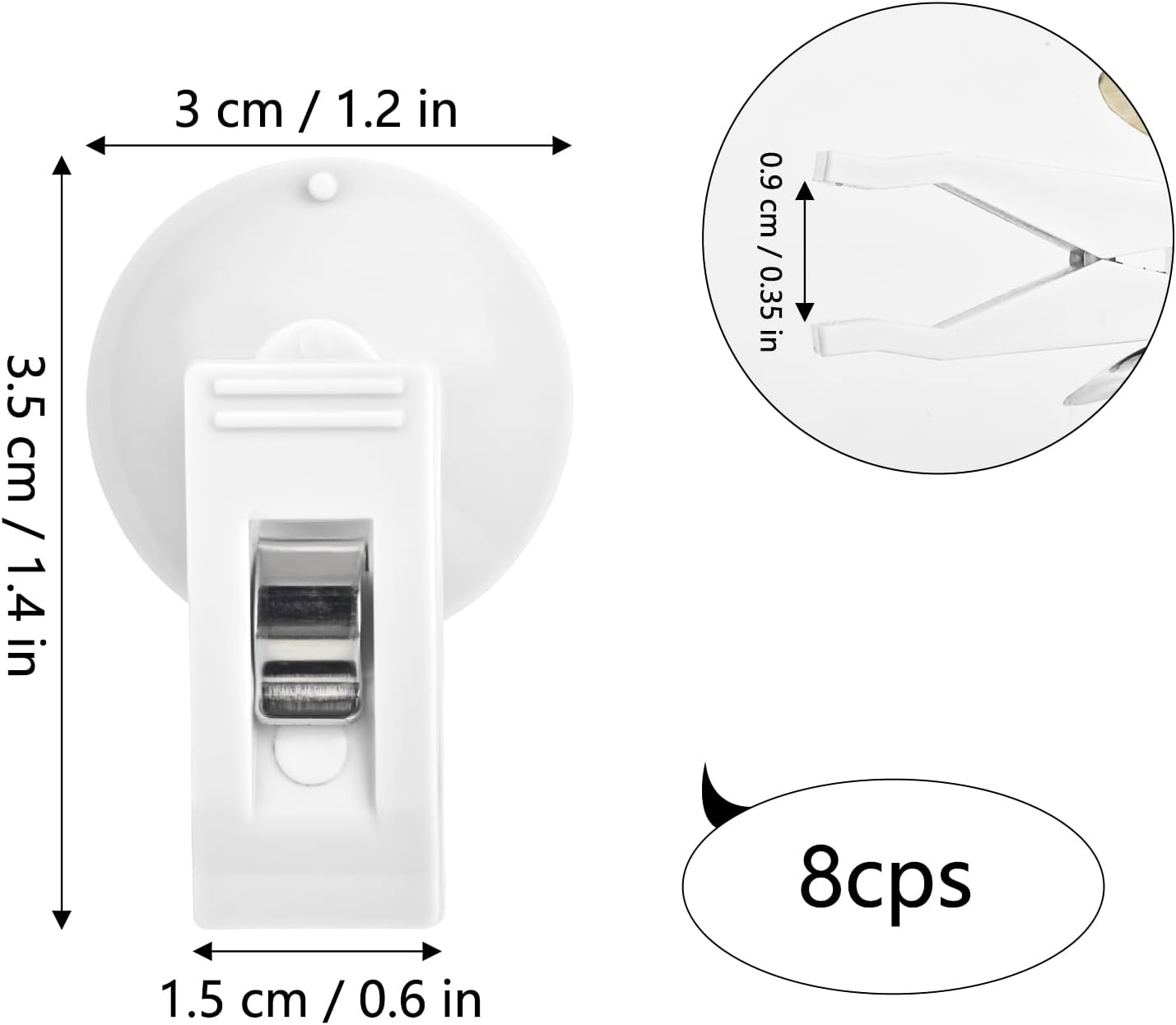 8 Pcs Suction Cup Clip for Cards Bills Shower Curtain