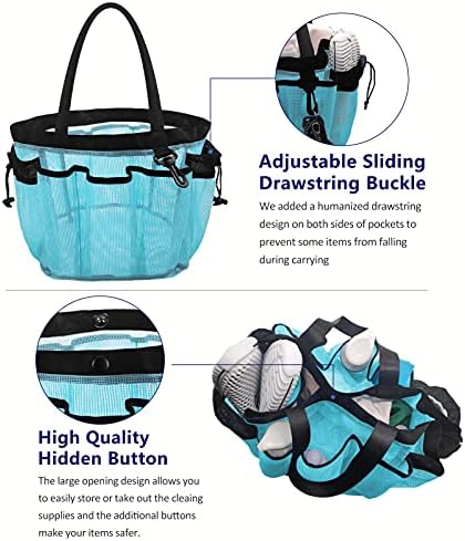 Moyad Large Mesh Shower Caddy Basket with Handle Blue