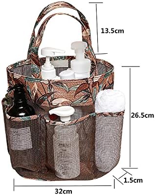 Mesh Shower Caddy Tote - Durable Waterproof 7 Compartment Orange