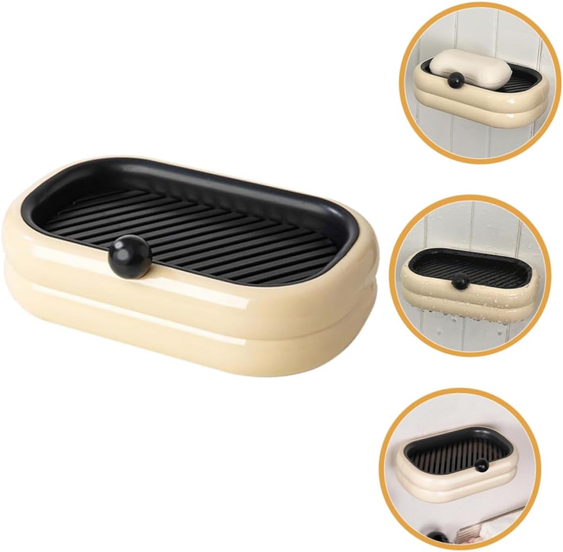 Ciieeo Wall Mounted Soap Dish Dual Drain Rack