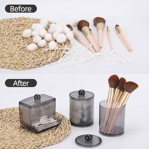 Tbestmax Qtips Dispenser 1012oz Cotton Ball Holder Black