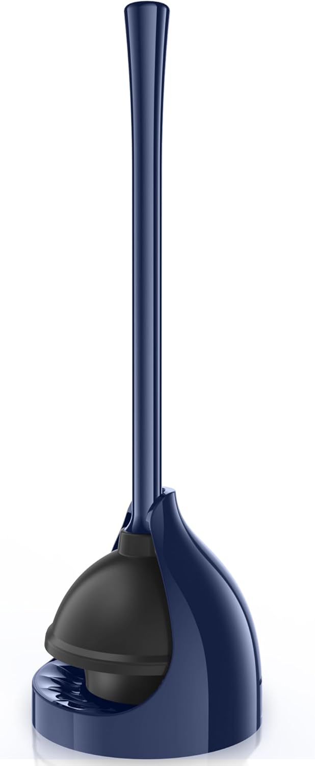 Heavy Duty Toilet Plunger with Holder - 195 Inch