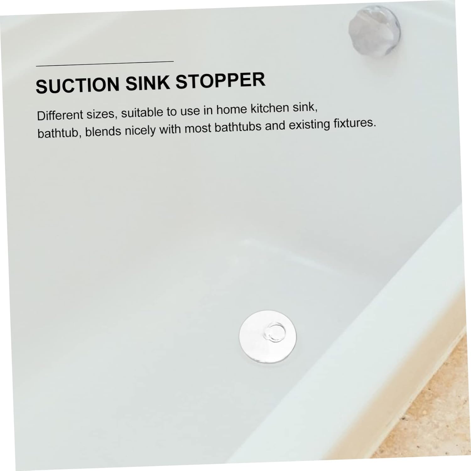 HOMSFOU 3 Pack Bathtub Drain Plug with Large Cover Area
