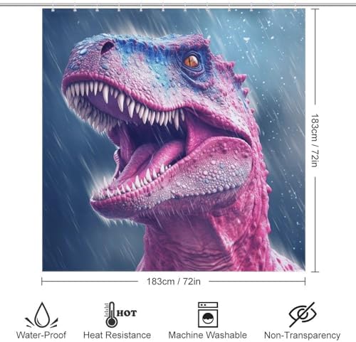TIYAANDSY Roaring Dinosaur Shower Curtain Set
