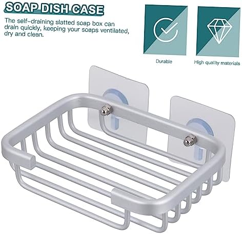 ABOOFAN Self-Draining Soap Dish Holder No-Drill Wall Mount Elegant Black