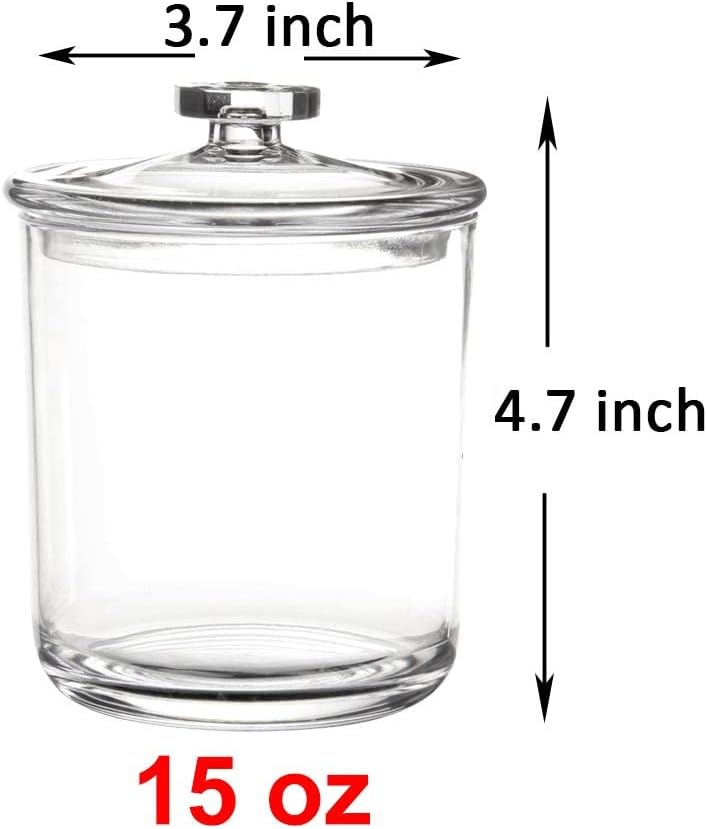 Youngever 2 Pack 15 Ounce Clear Plastic Apothecary Jars