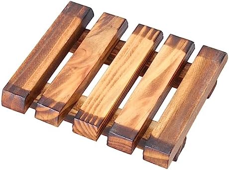 Vintage Carbonized Wood Soap Holder with Drainage