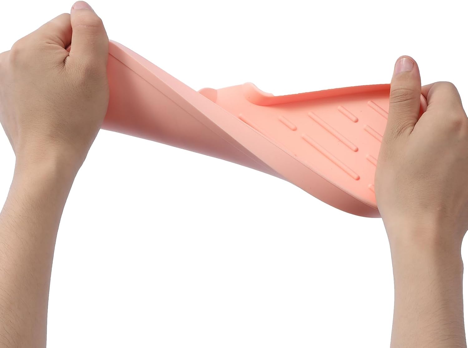 MicoYang Silicone Soap Dish with Drain Spout - 12x4 Inch Pink