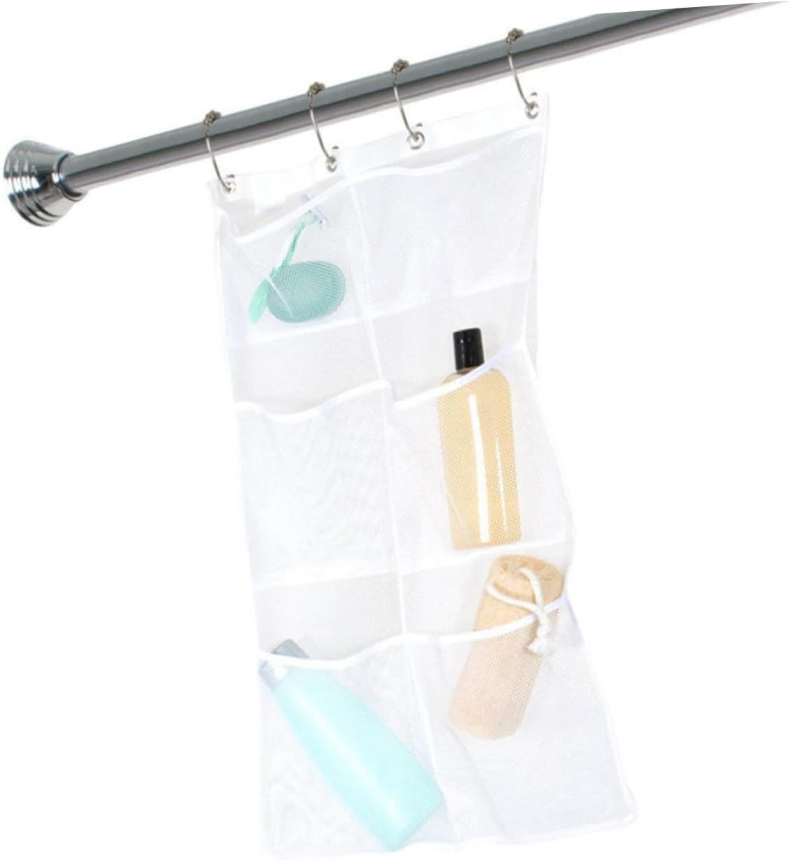 Levemolo Mesh Hanging Bag 6 Pocket Bathroom Organizer