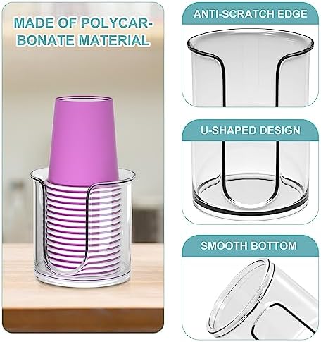 2 Pack Clear Bathroom Cup Dispenser for 3oz Cups