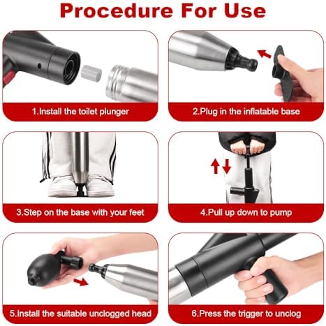High Pressure Toilet Plunger with Air Blaster 60CM