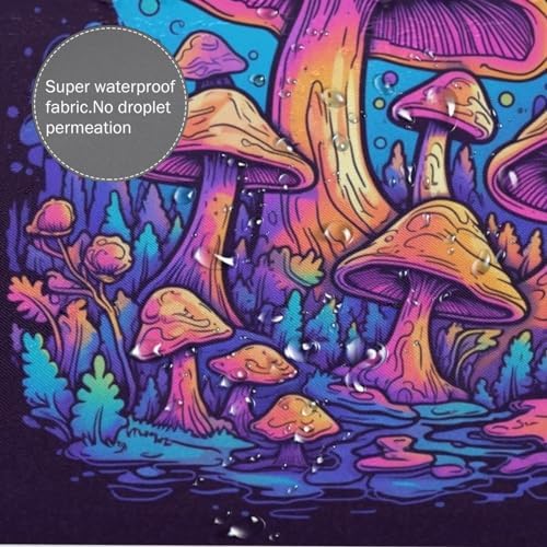 Trippy Mushroom Shower Curtain Set Red Blue Forest
